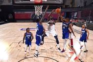LA Clippers in action in Saturday's NBA scrimmage